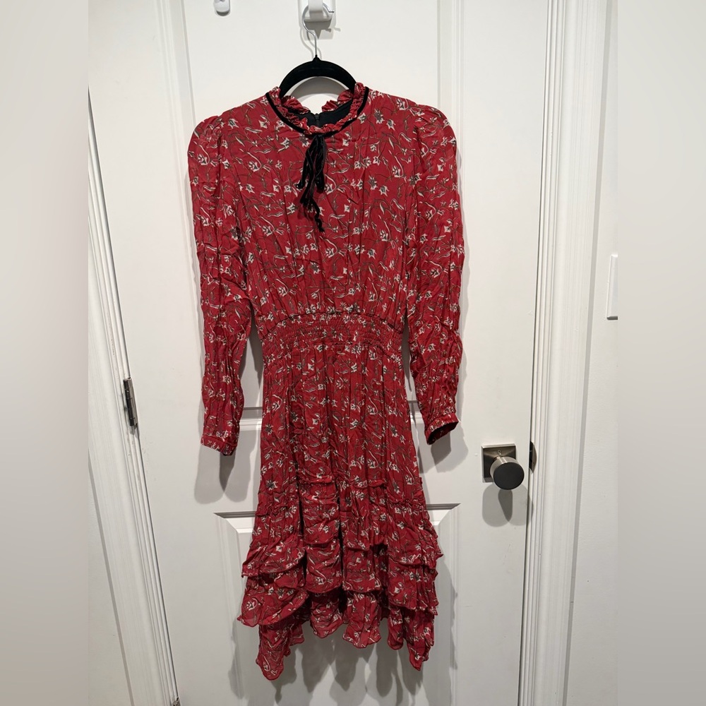 Bella D. Elegant Red Floral Dress